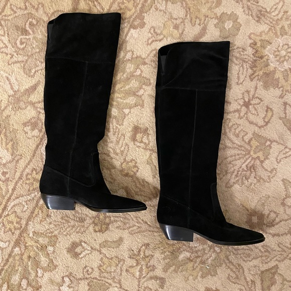 Marc Fisher Ltd Boots, Black Suede Size 7.5 - Picture 2 of 8